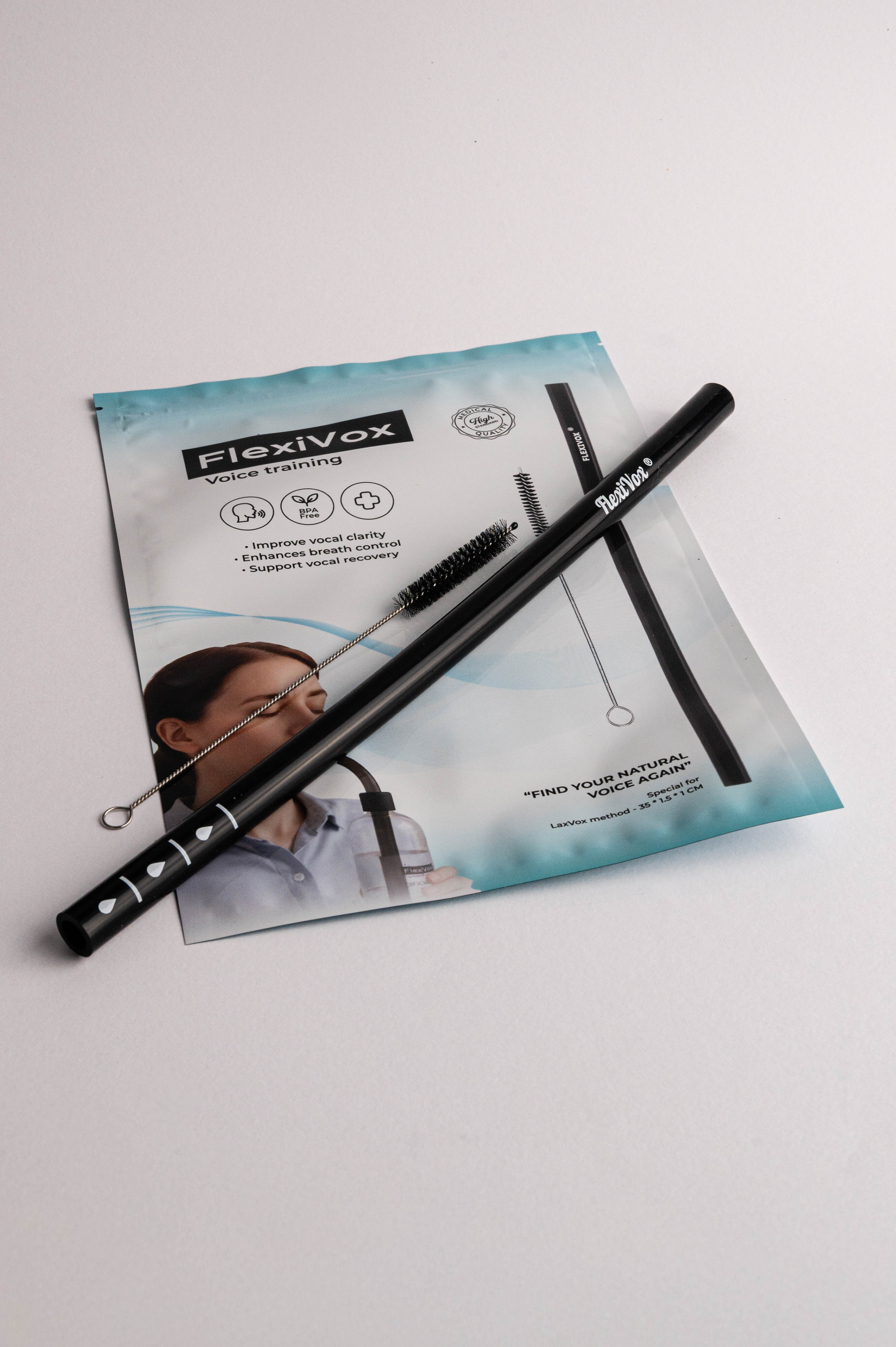 Tubo FlexiVox® con cepillo (negro)