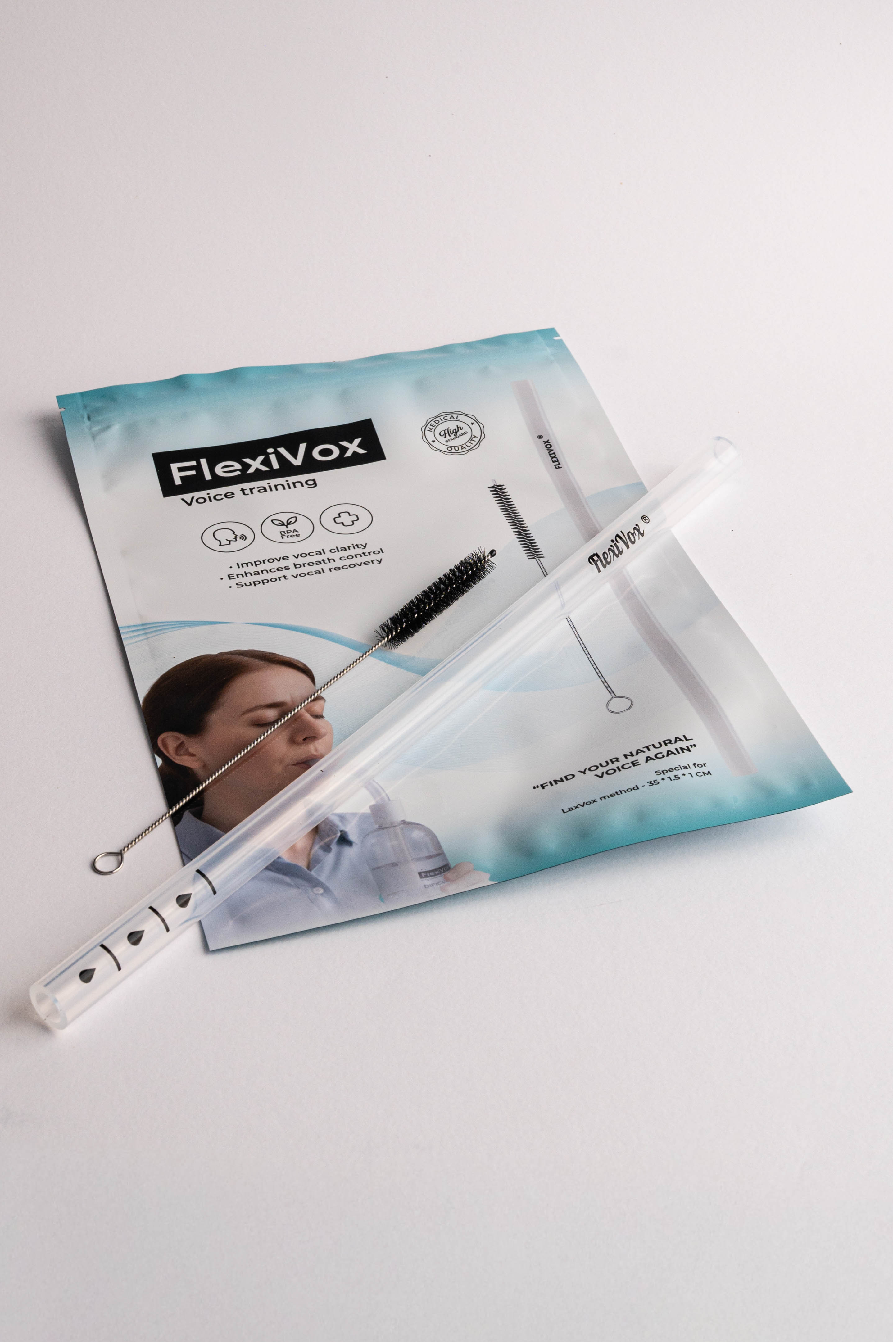 Tubo FlexiVox® con cepillo (transparente)