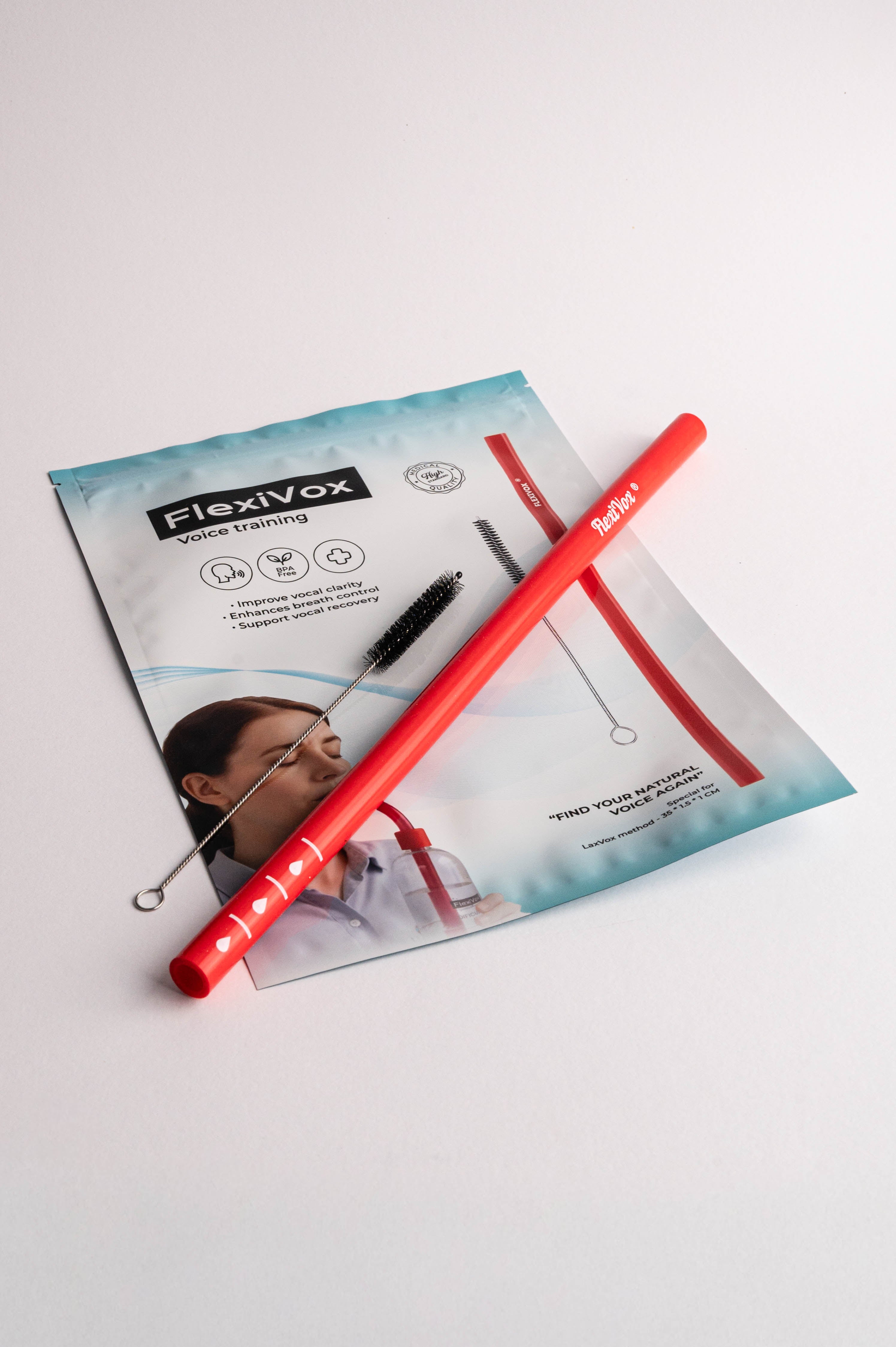 Tubo FlexiVox® con cepillo (rojo)