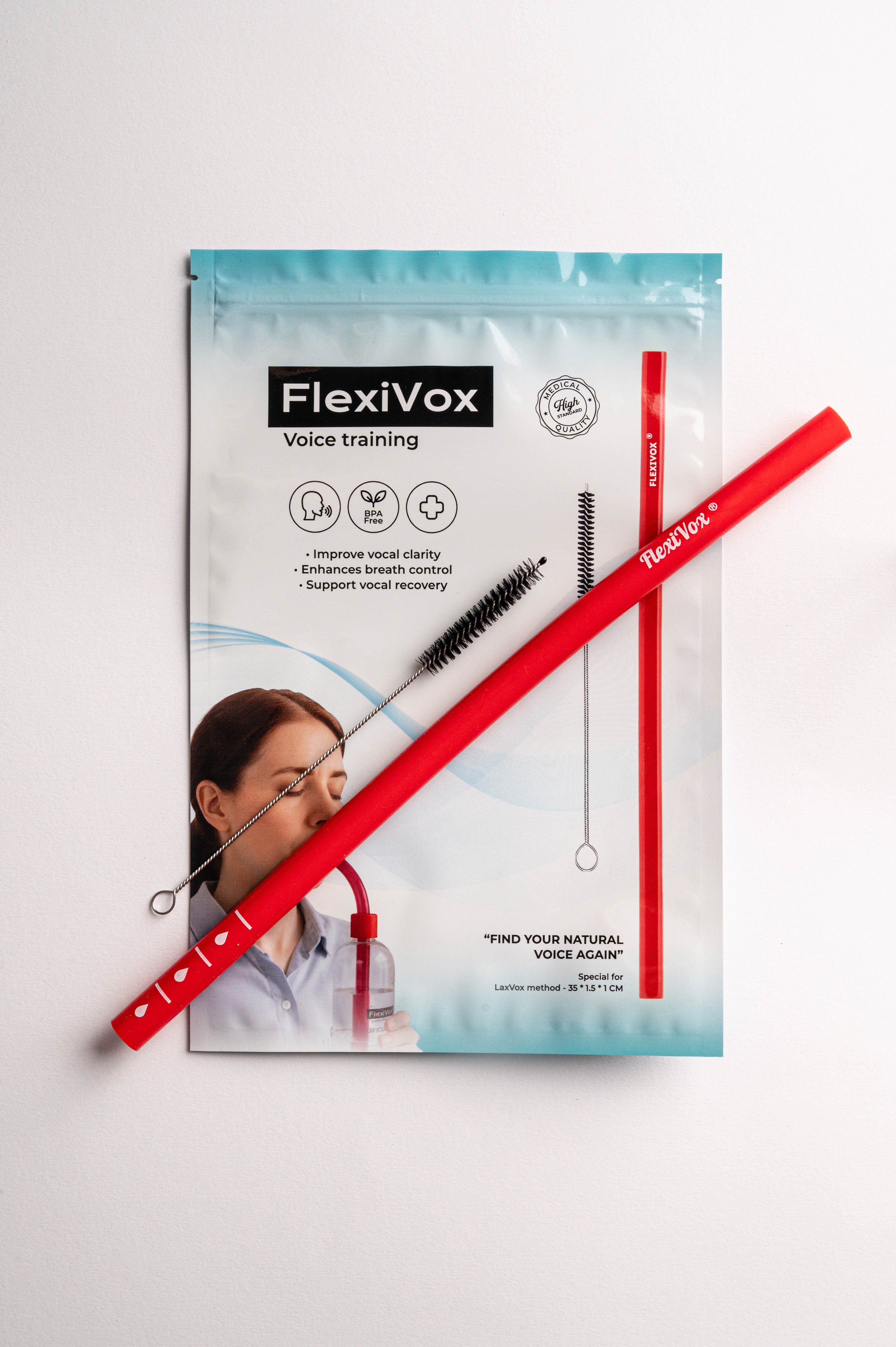 Tubo FlexiVox® con cepillo (rojo)