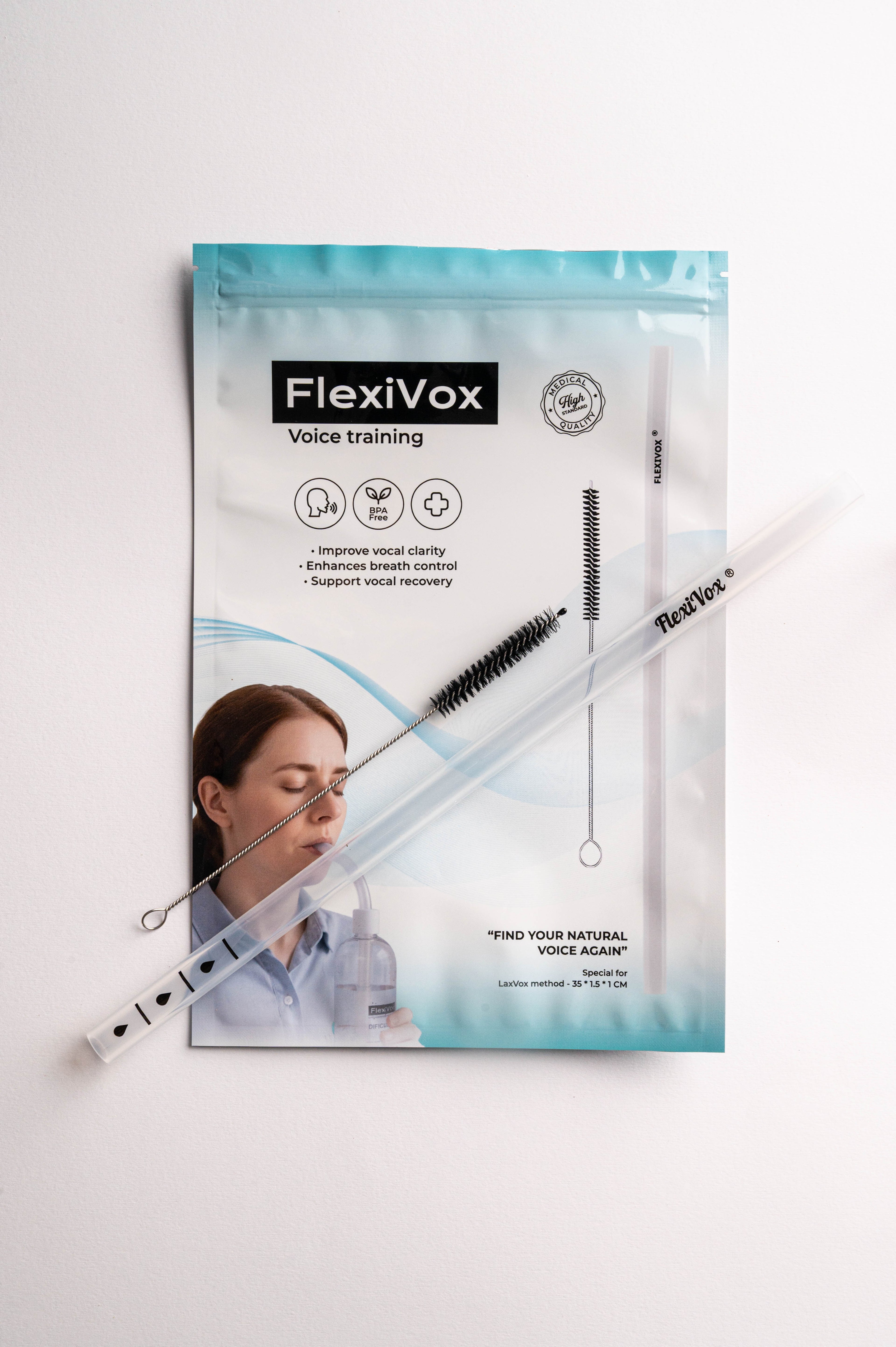 Tubo FlexiVox® con cepillo (transparente)